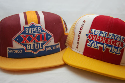 Vintage Redskins Superbowl Hats 